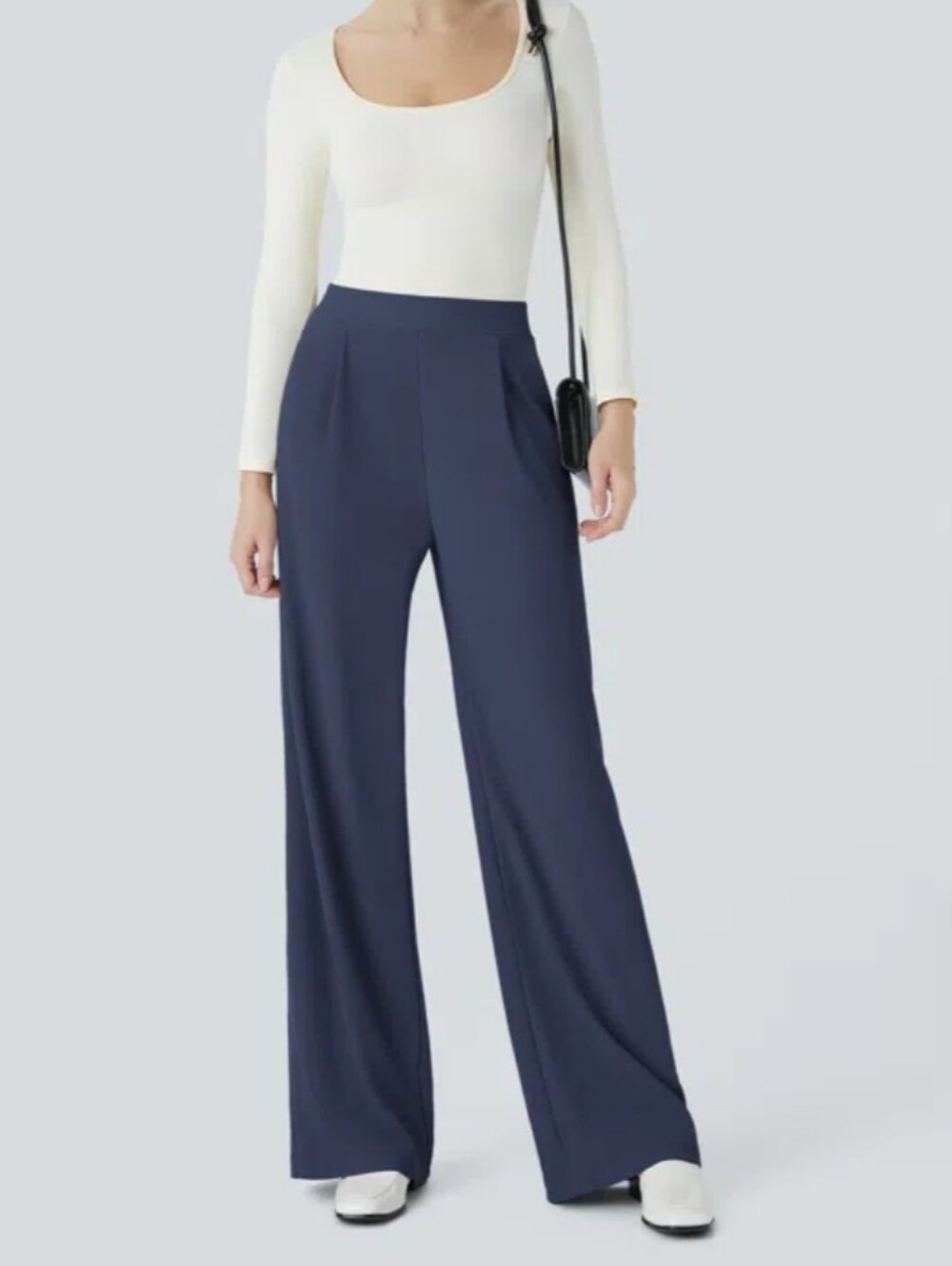 NEW! Halara Flex High-Waisted Body Sculpt Waist-Slimming Wide-Leg Pants Size L